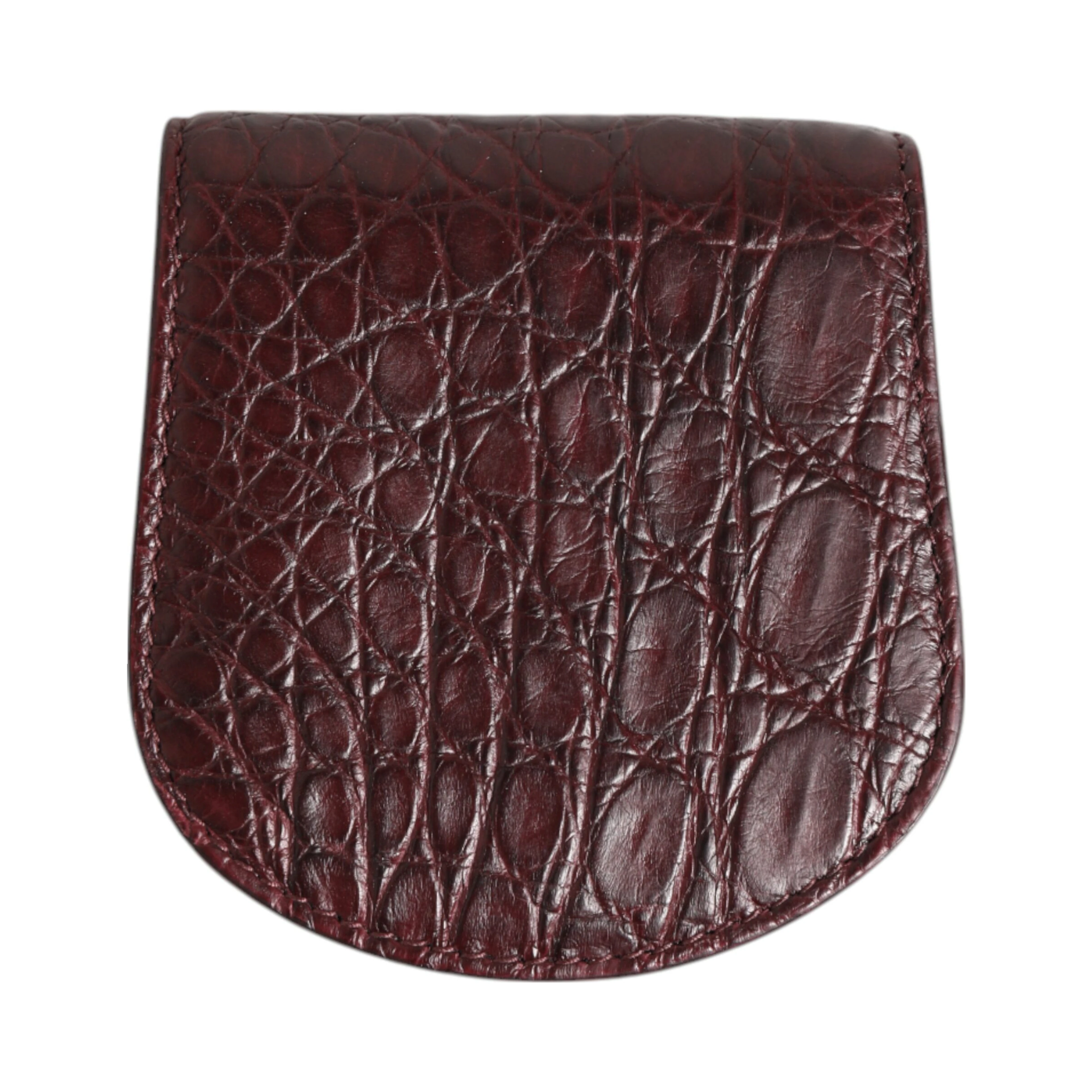 Burgundy Exotic Skin Coin Condom Case Holder Pocket Wallet
