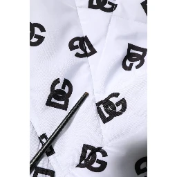 White DG Monogram Hooded Quilted Jacket