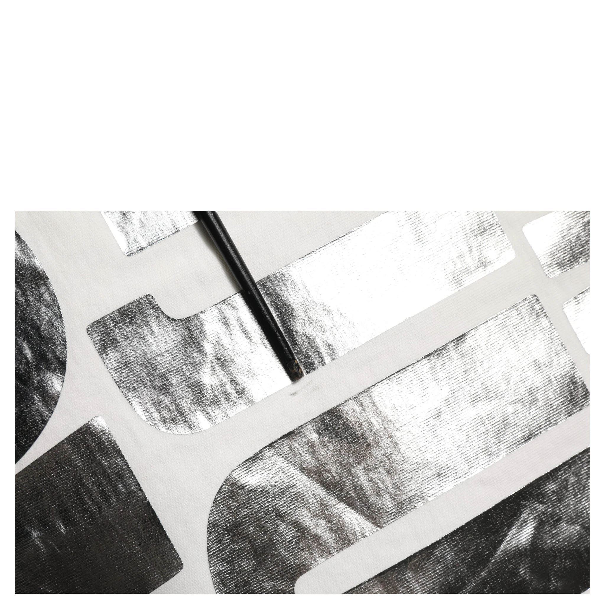 White Metallic Print Cotton CrewNeck T-shirt