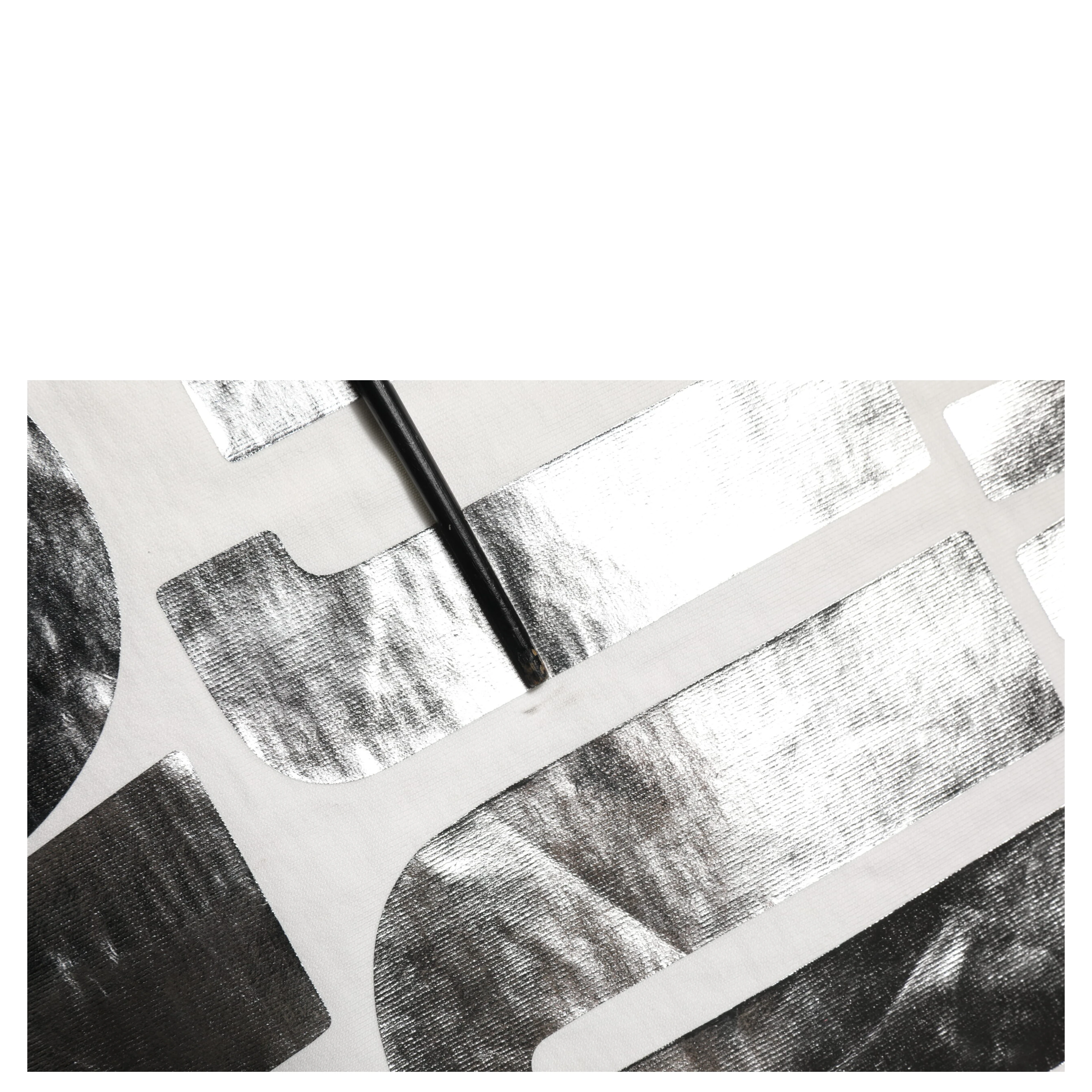 White Metallic Print Cotton CrewNeck T-shirt