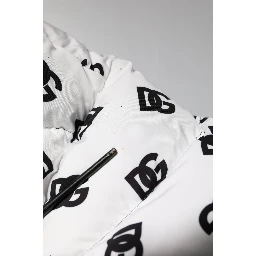White DG Monogram Full Zip Quilted Jacket