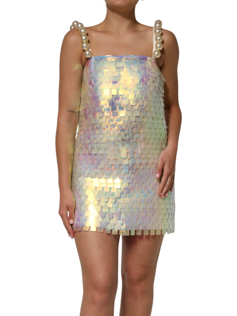 Multicolor Sequin Holographic Mini  Dress