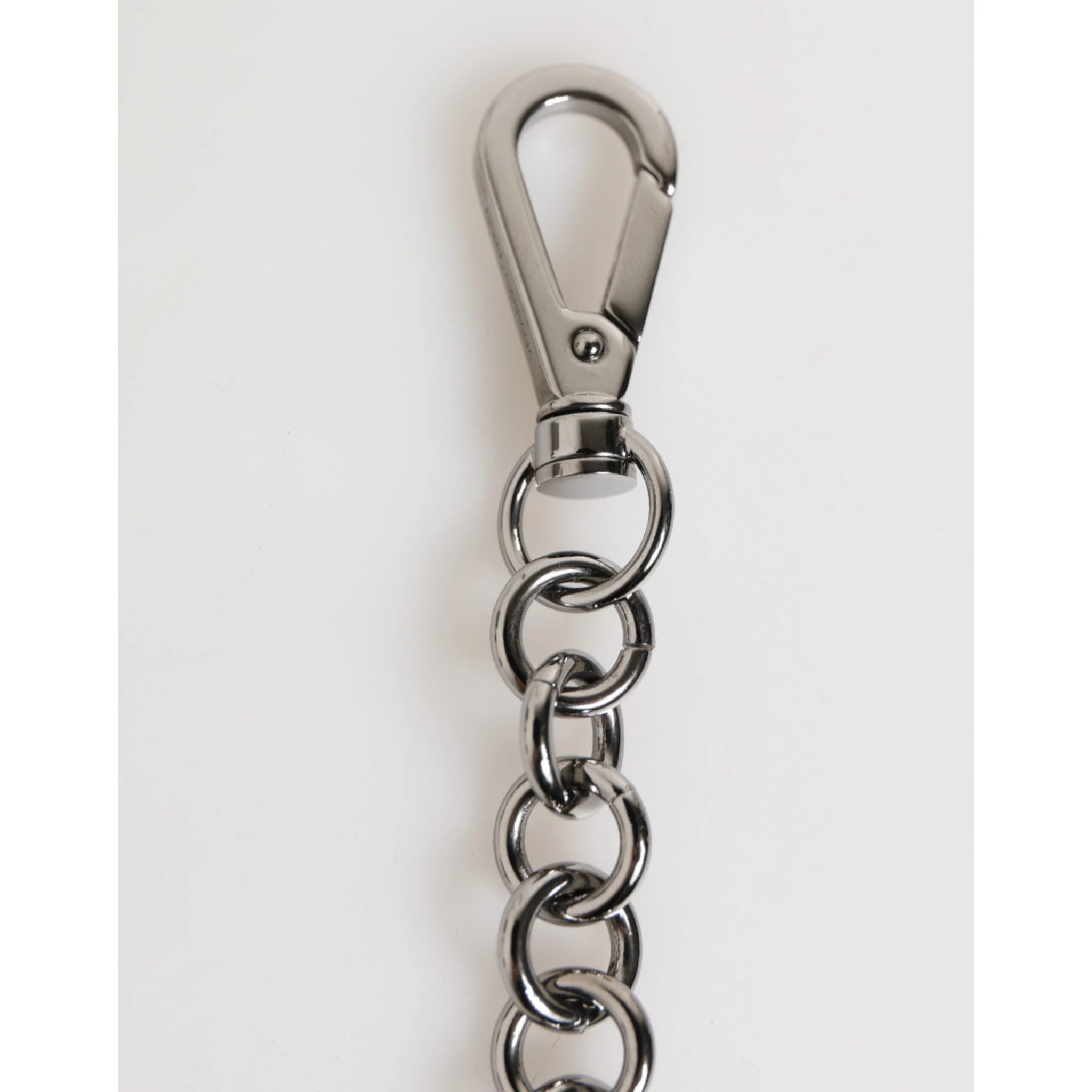 Black White DG Rubber Logo Silver Men Keychain Keyring