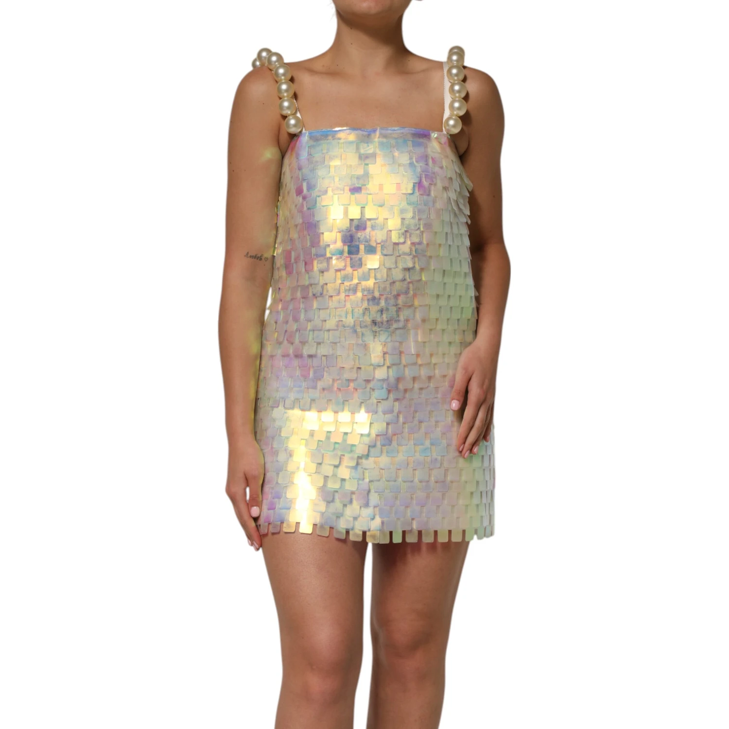 Multicolor Sequin Holographic Mini  Dress