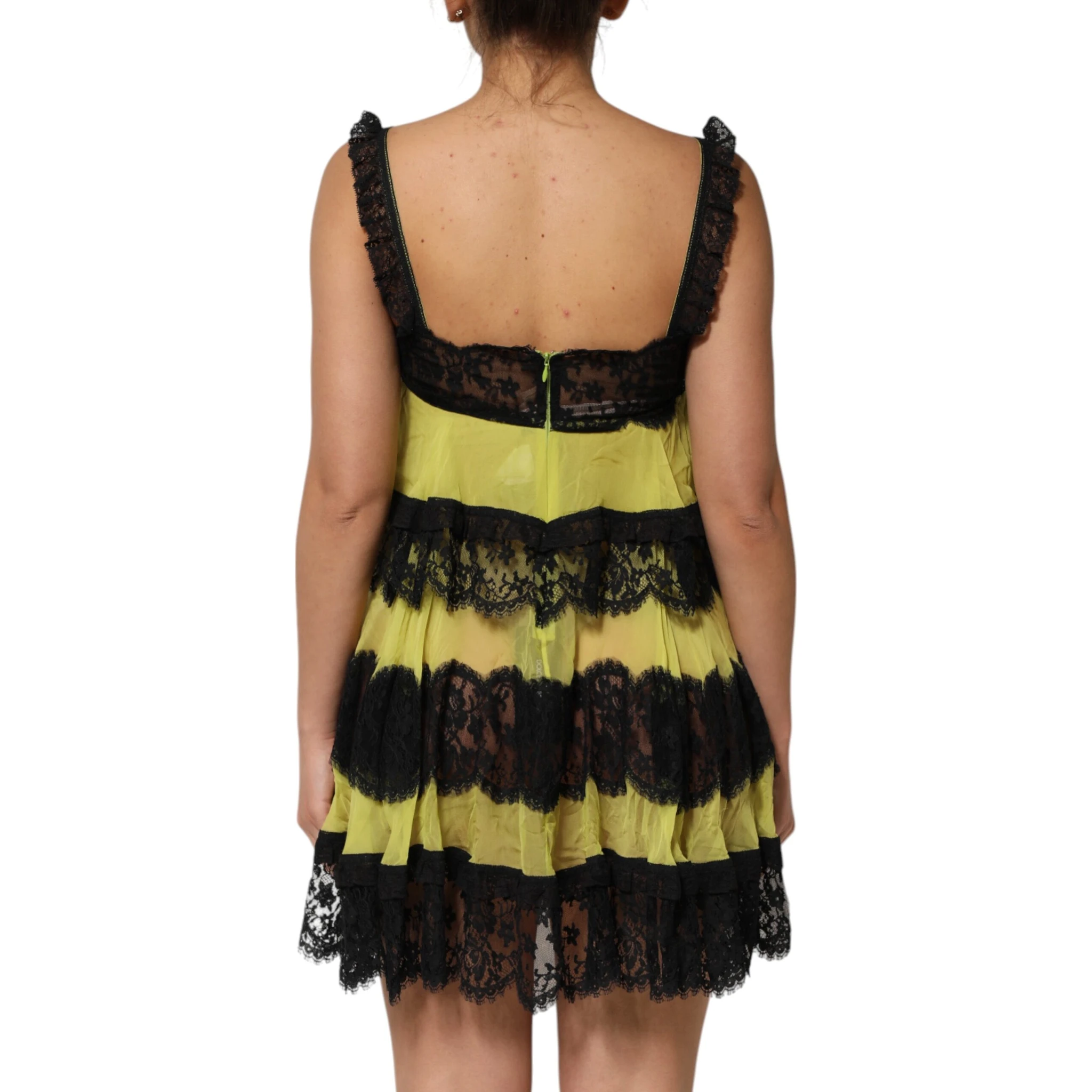 Yellow Black Babydoll Chemise Lingerie Dress