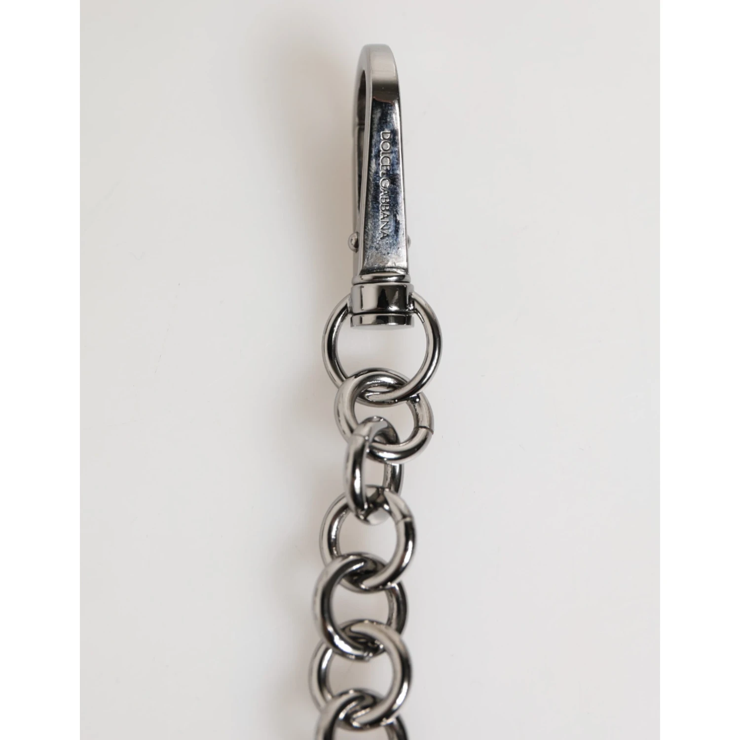 Black White DG Rubber Logo Silver Men Keychain Keyring