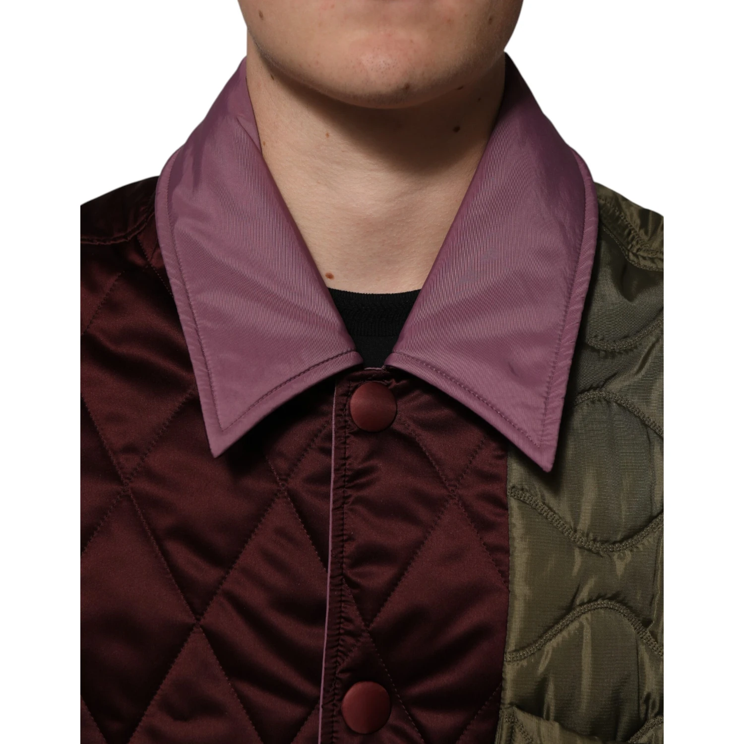 Multicolor Patchwork PolyesterQuilted Jacket