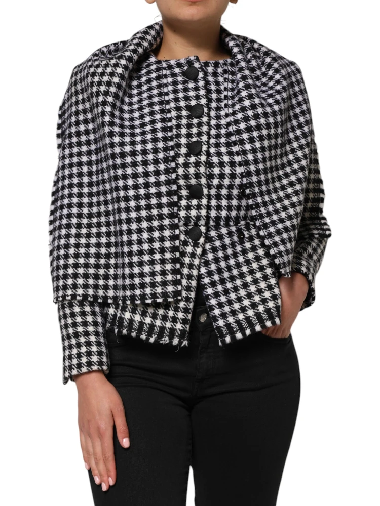 Multicolor Wool Monochrome Patterned Jacket