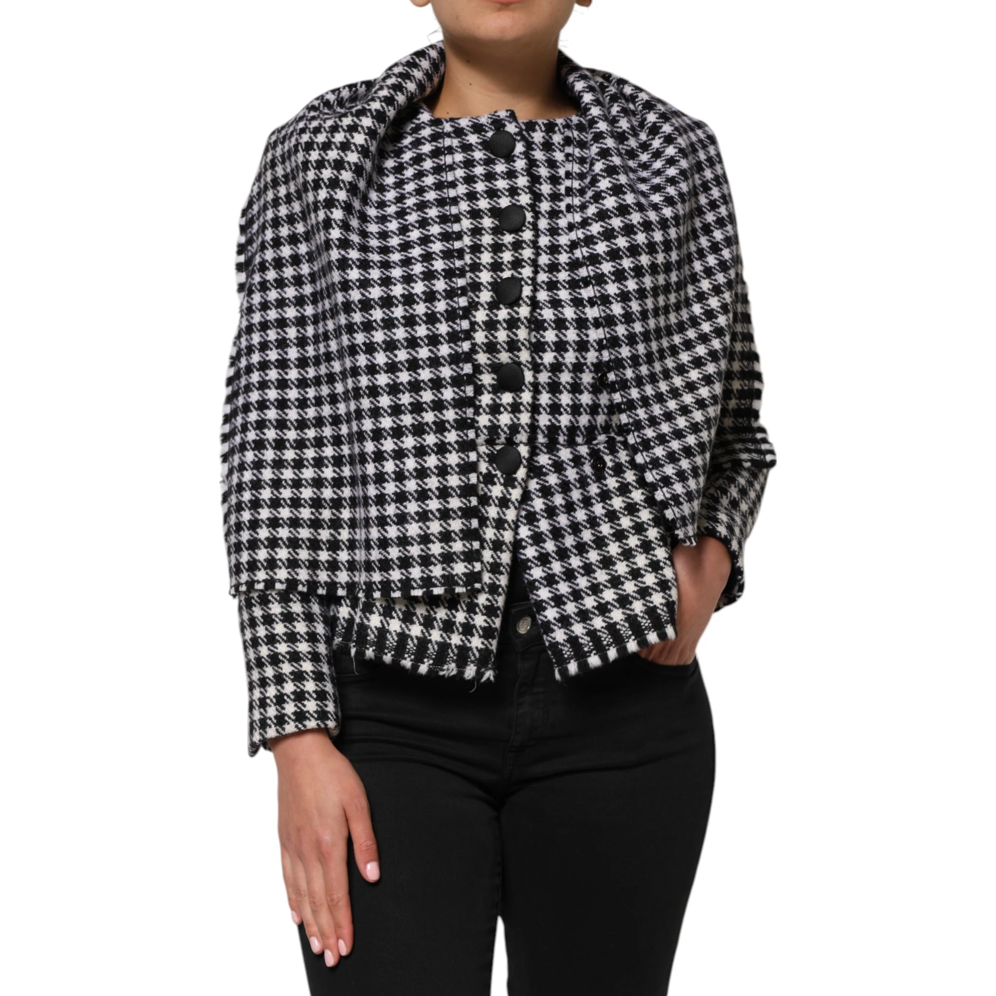 Multicolor Wool Monochrome Patterned Jacket