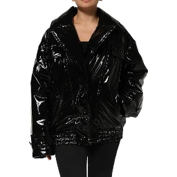 Polyester Black Quilted Puffer Coat  Jacket