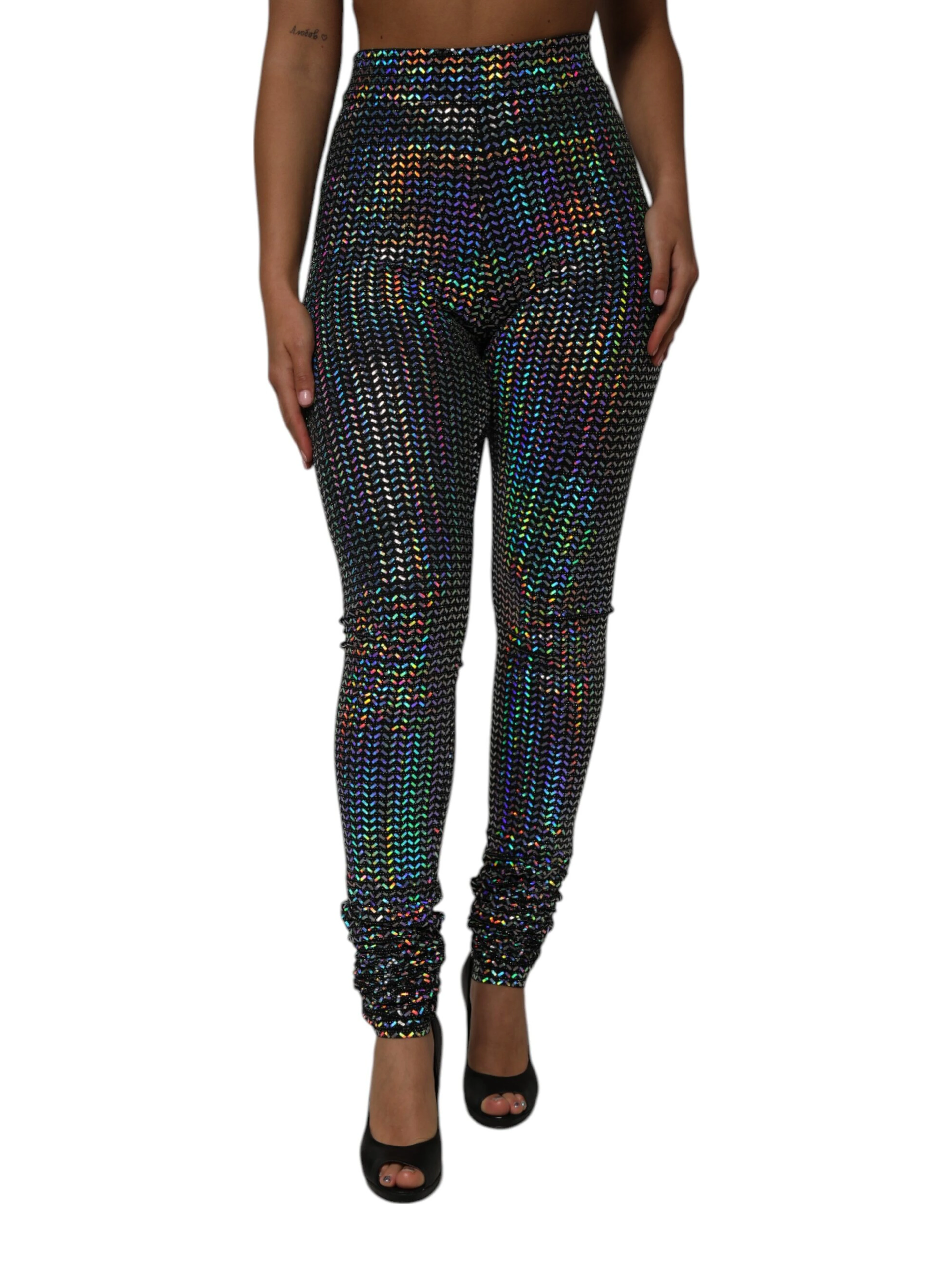 Multicolor Sequined Leggings Trouser Pants