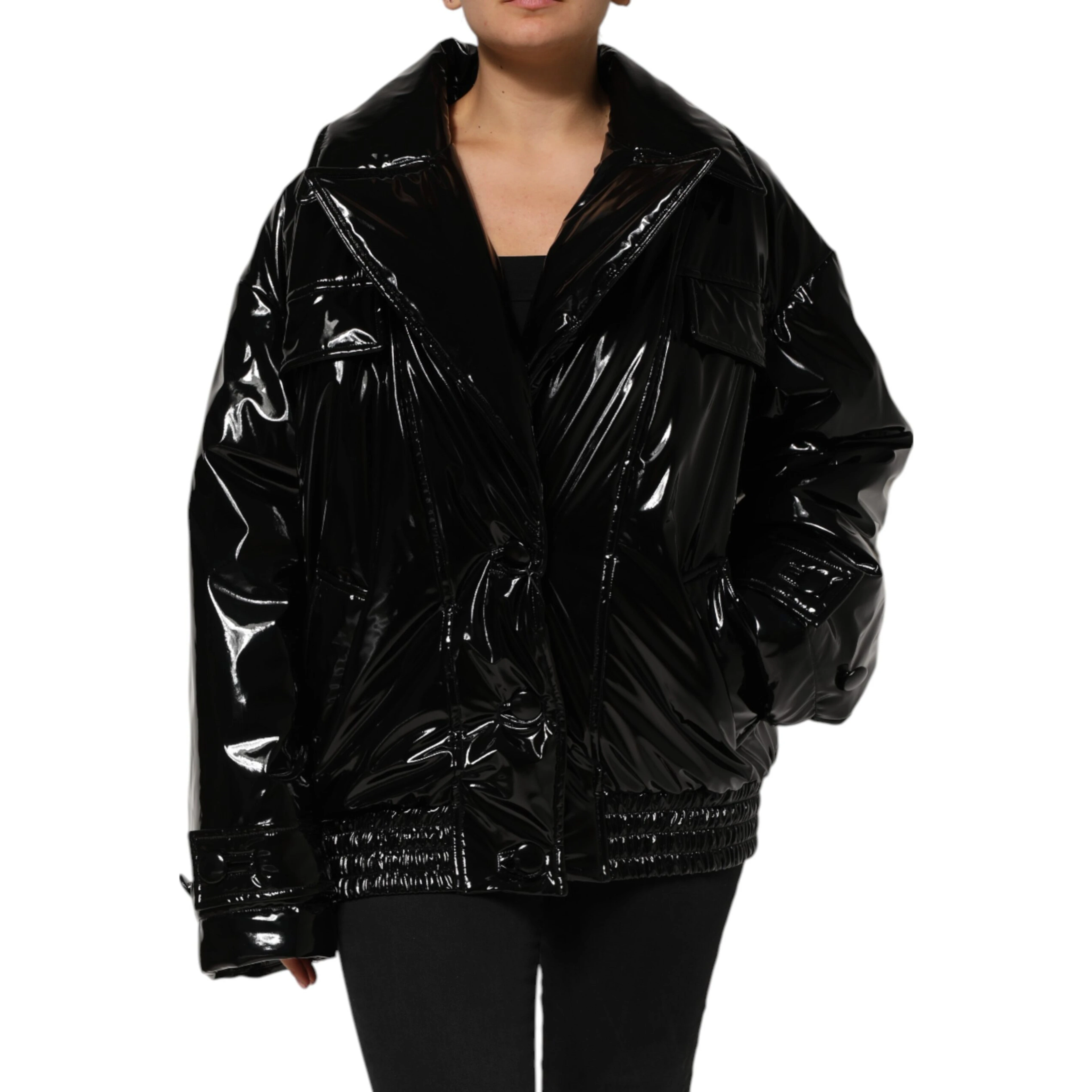 Polyester Black Quilted Puffer Coat  Jacket
