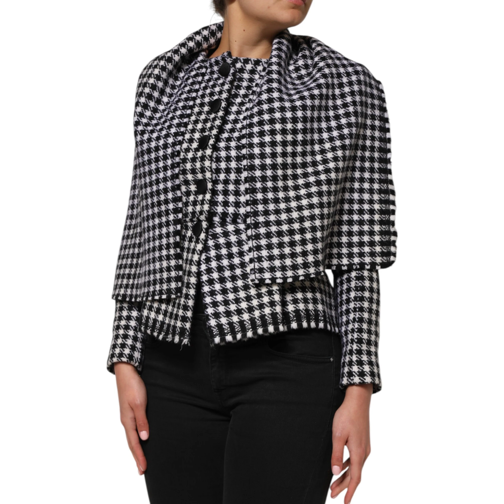 Multicolor Wool Monochrome Patterned Jacket