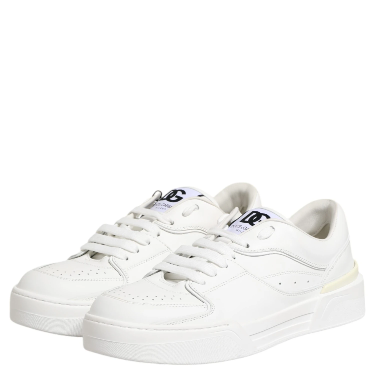 White Miami Leather Low Top Sneakers Shoes