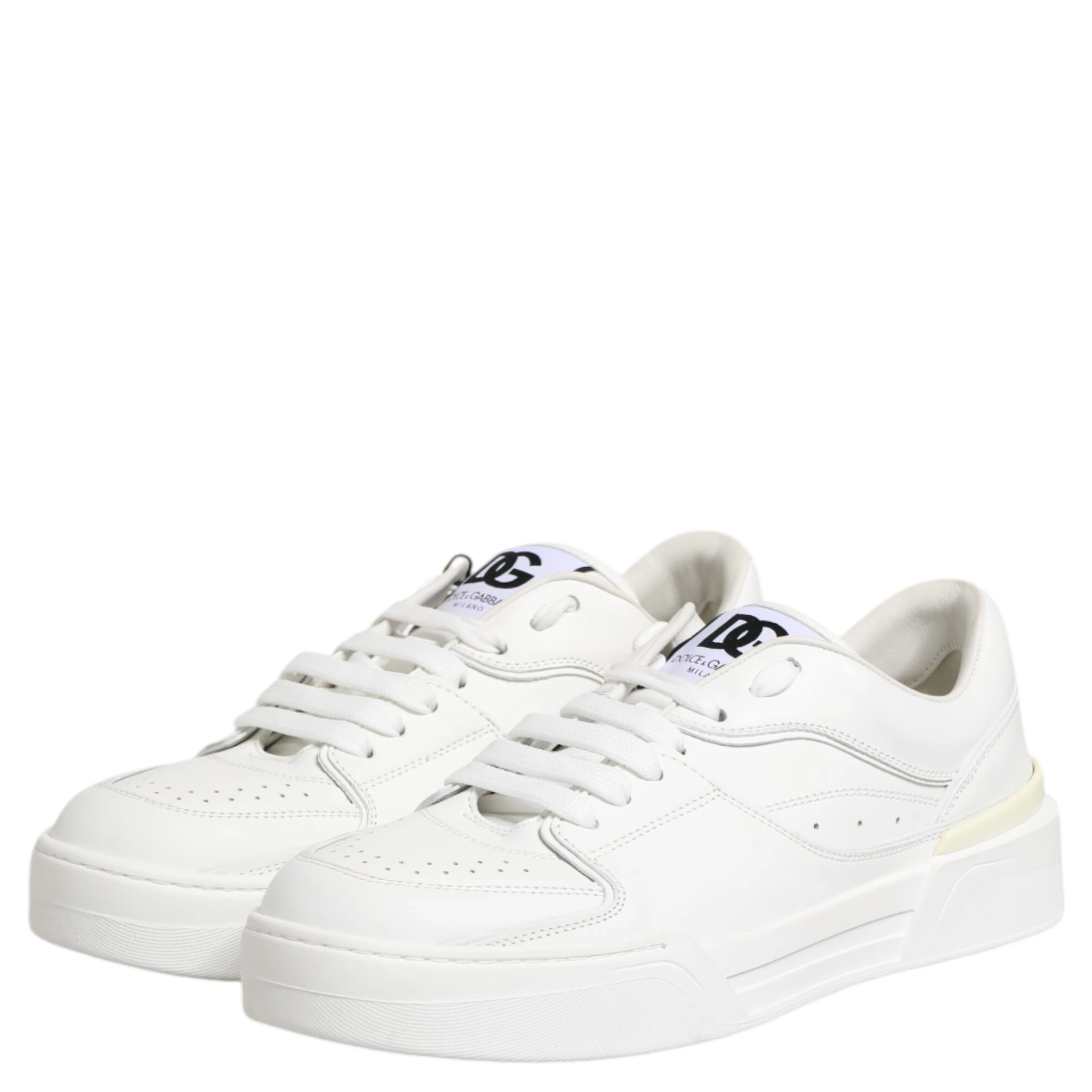White Miami Leather Low Top Sneakers Shoes