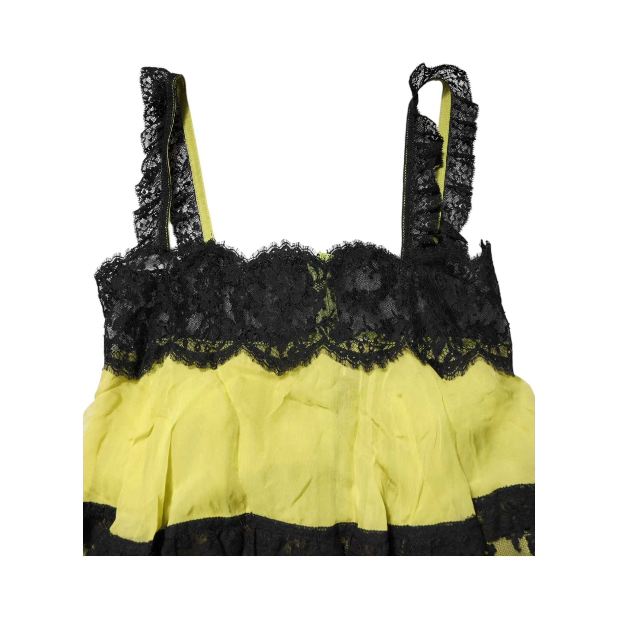 Yellow Black Babydoll Chemise Lingerie Dress