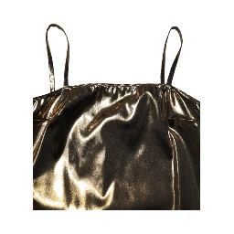 Metallic Gold Sleeveless A-line Mini Dress