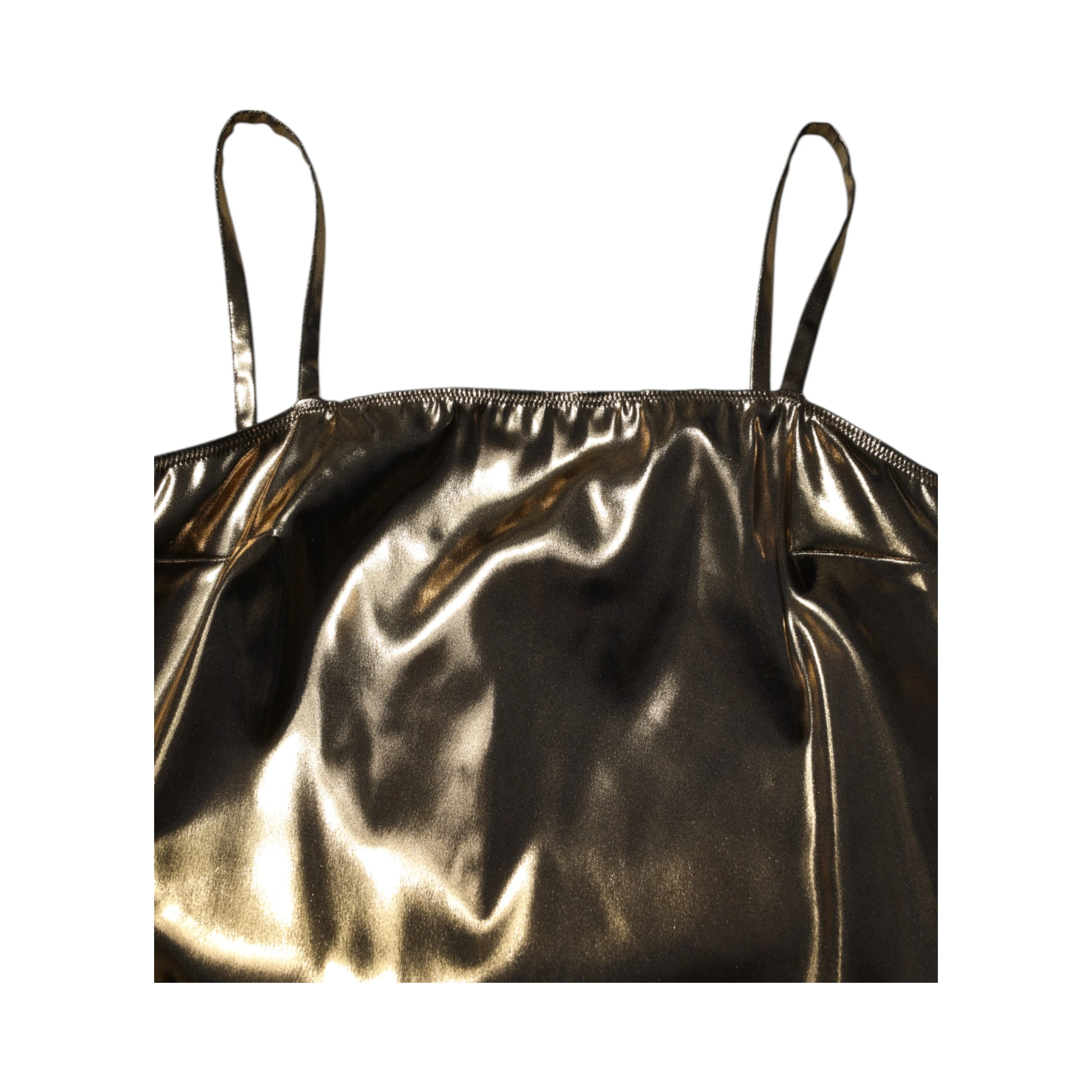 Metallic Gold Sleeveless A-line Mini Dress