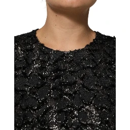 Black Sequin Bouclé Tweed Sheath Dress