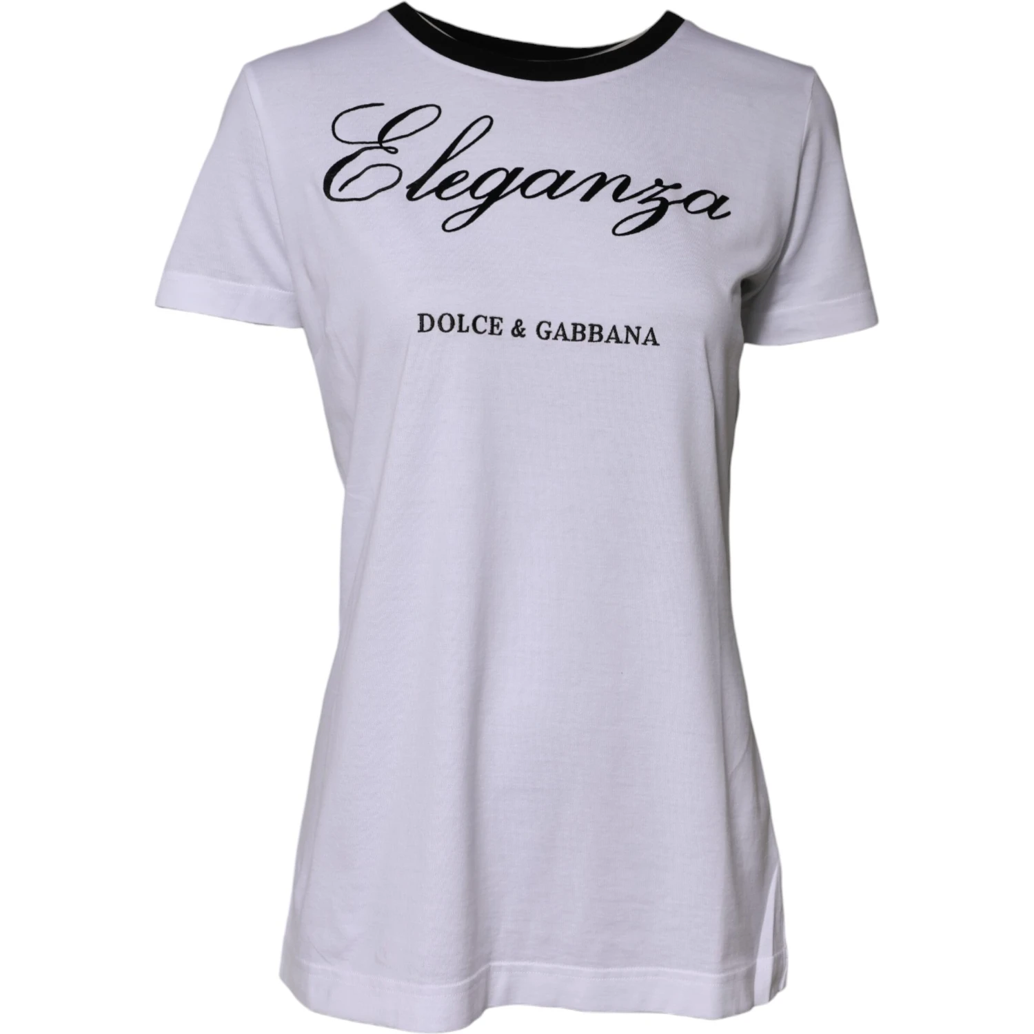 White Eleganza Cotton Crew Neck Tee T-shirt