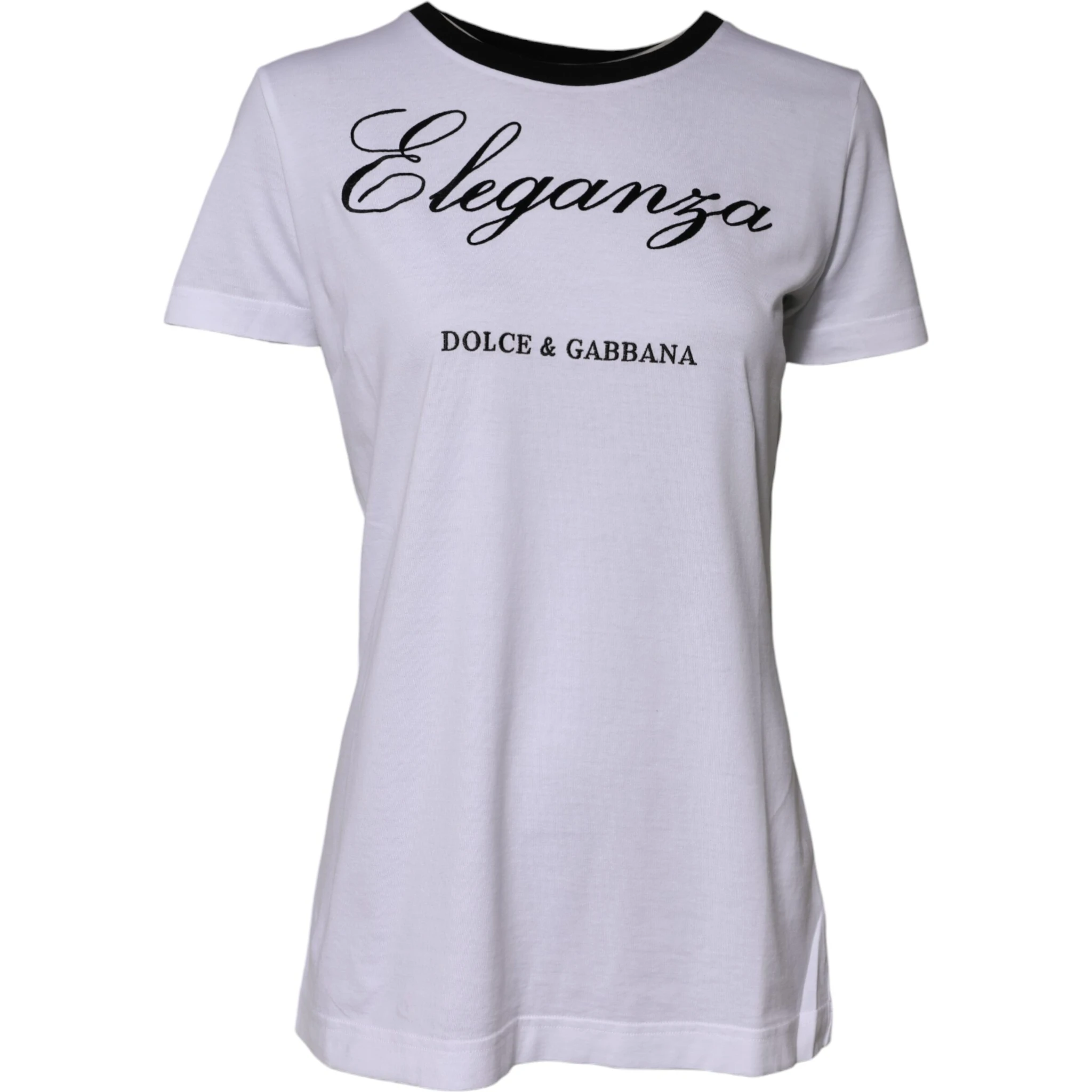 White Eleganza Cotton Crew Neck Tee T-shirt