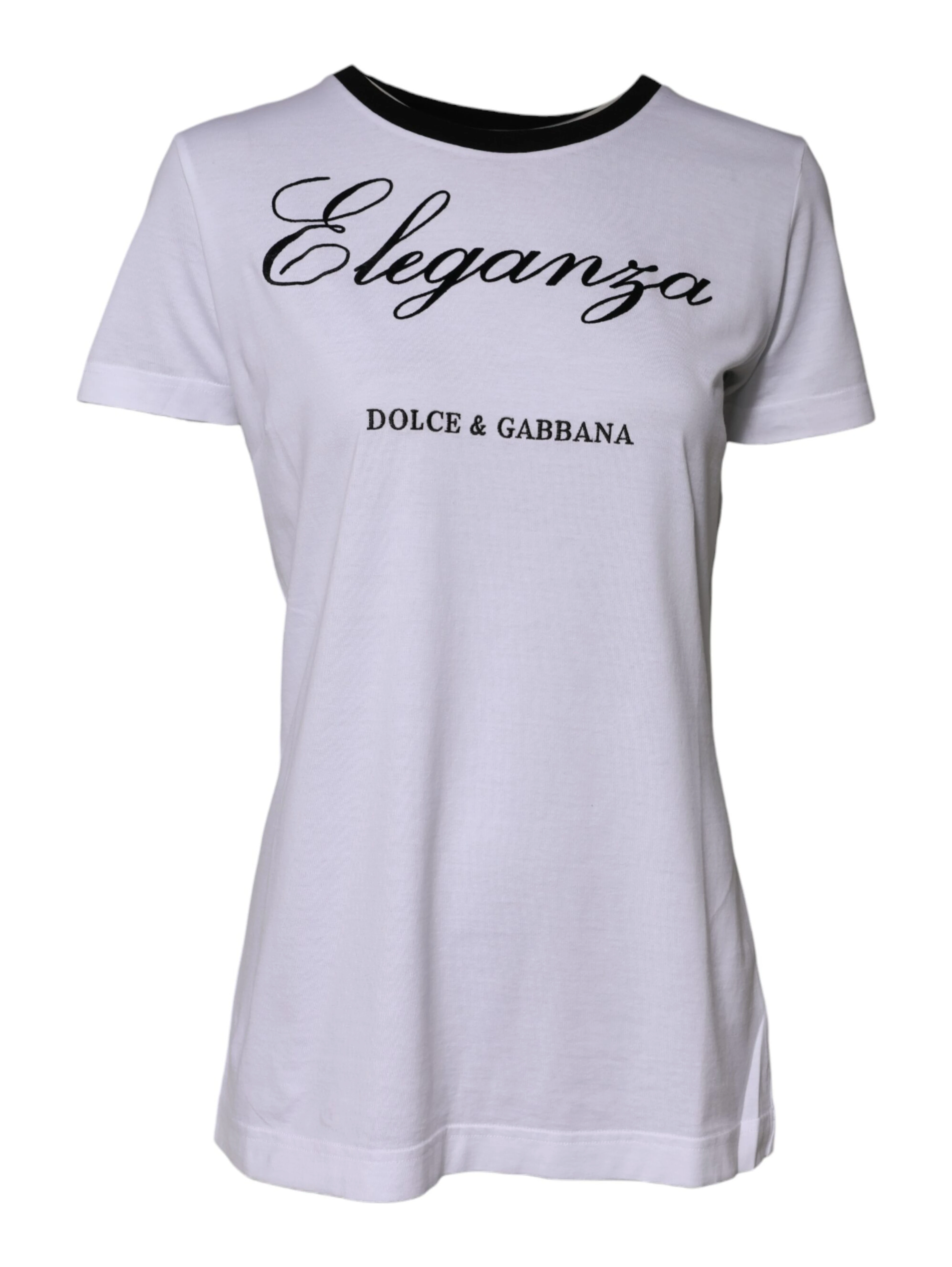 White Eleganza Cotton Crew Neck Tee T-shirt