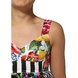 Multicolor Patchwork Cotton AlineMini Dress