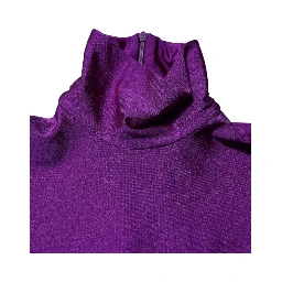 Purple Nylon Turtleneck Bodycon Jumpsuit Dress