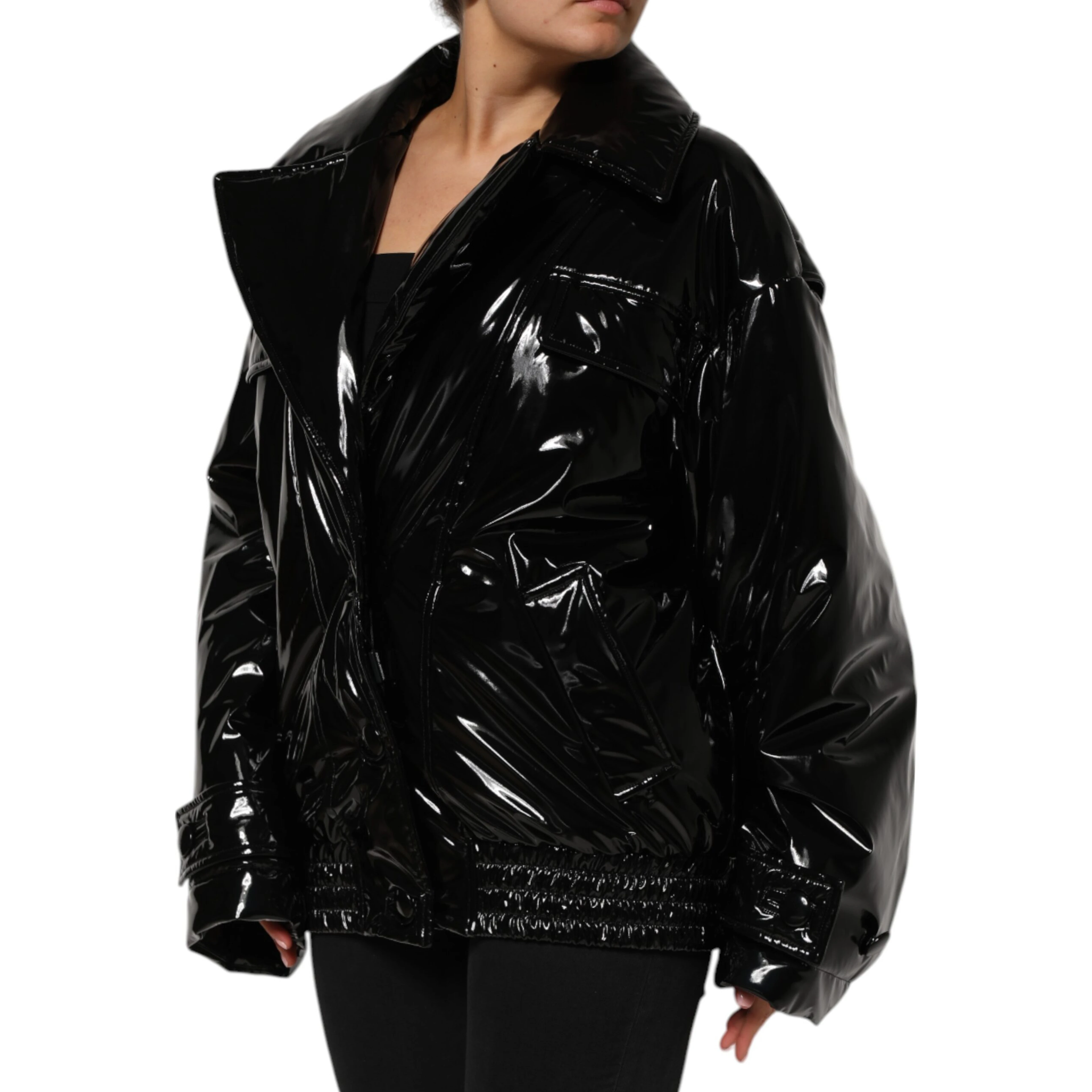 Polyester Black Quilted Puffer Coat  Jacket
