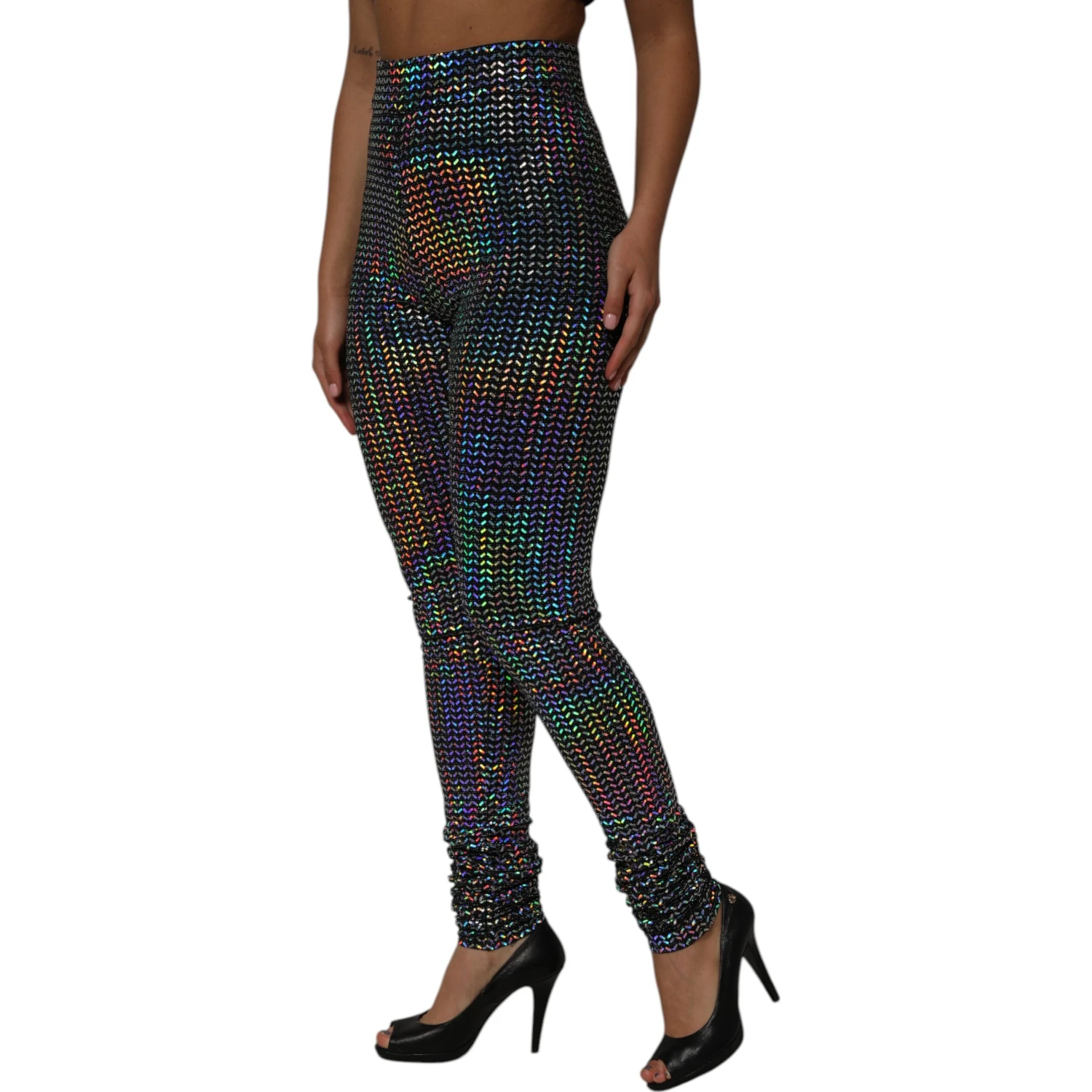 Multicolor Sequined Leggings Trouser Pants