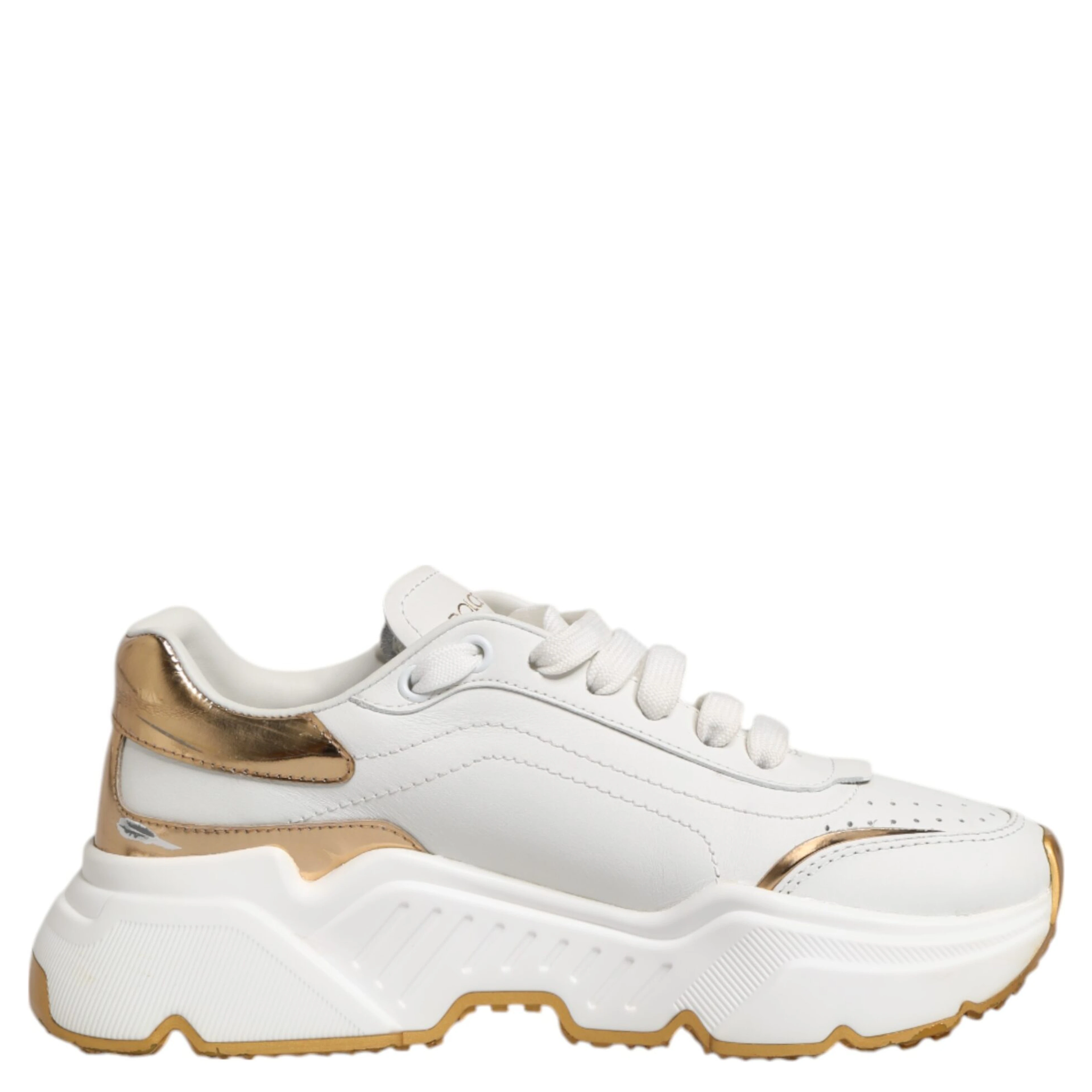 White Gold DAYMASTER Leather Sneakers Shoes