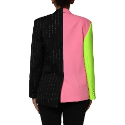 Multicolor Patchwork Embellished Coat Jacket