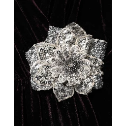 Black Velvet Flower Embellishment Aline Dress