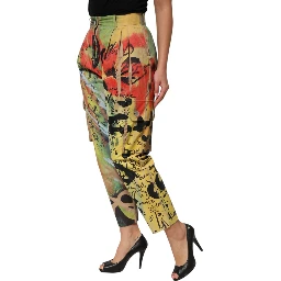 Multicolor High Waist Cargo Trouser Pants