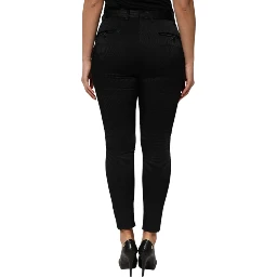 Black Acetate HighWaist Tapered Trouser Pants