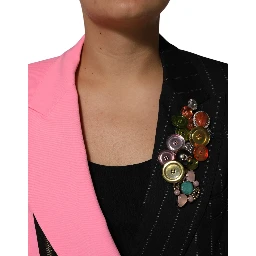 Multicolor Patchwork Embellished Coat Jacket