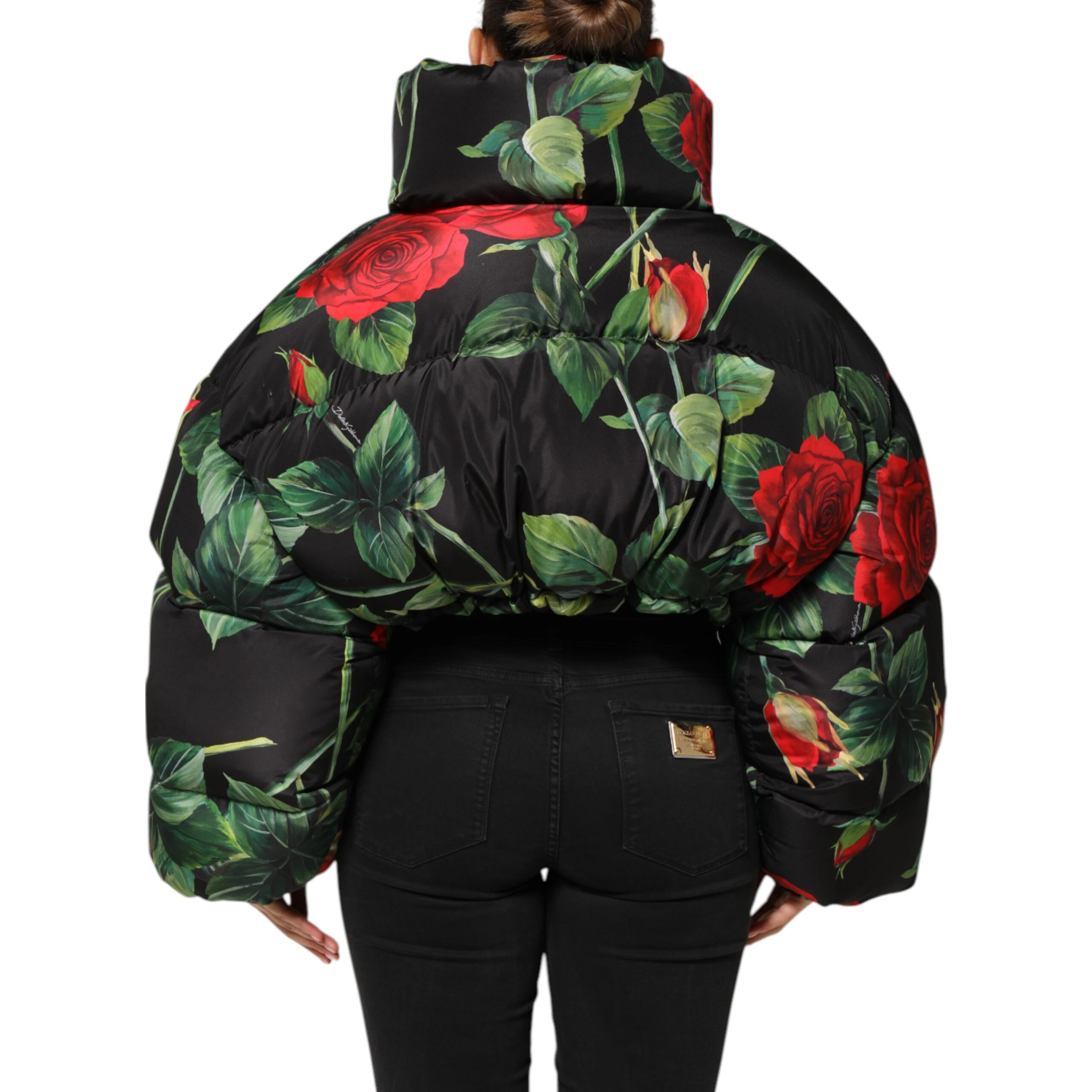 Multicolor Floral Puffer Coat Full Zip Jacket