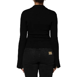 Black Viscose Single Breasted Blazer Jacket