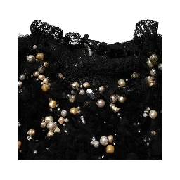 Black Viscose Pearl Embellishment Shift Dress
