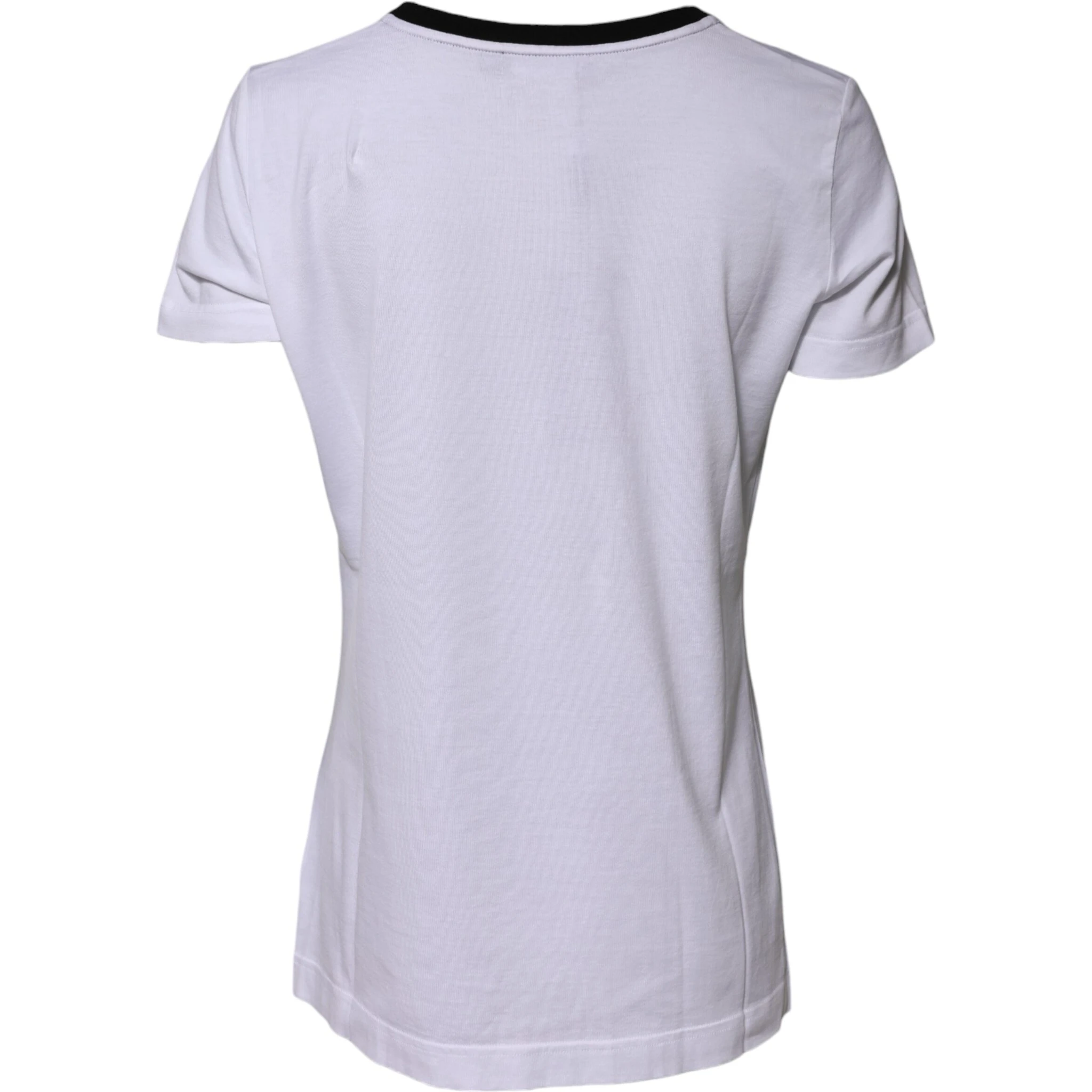 White Eleganza Cotton Crew Neck Tee T-shirt