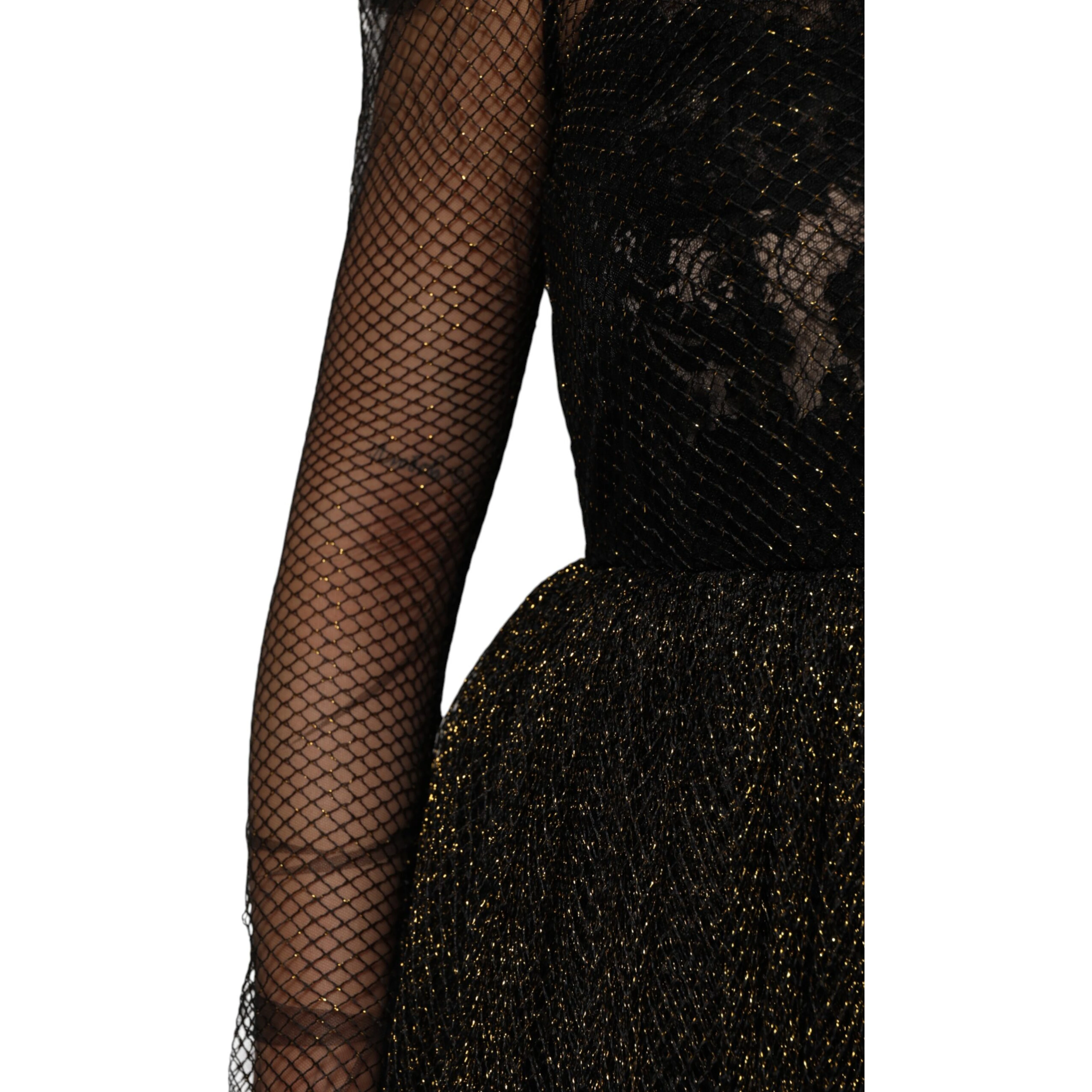 Black Crystal Heart Embellished A-line Dress