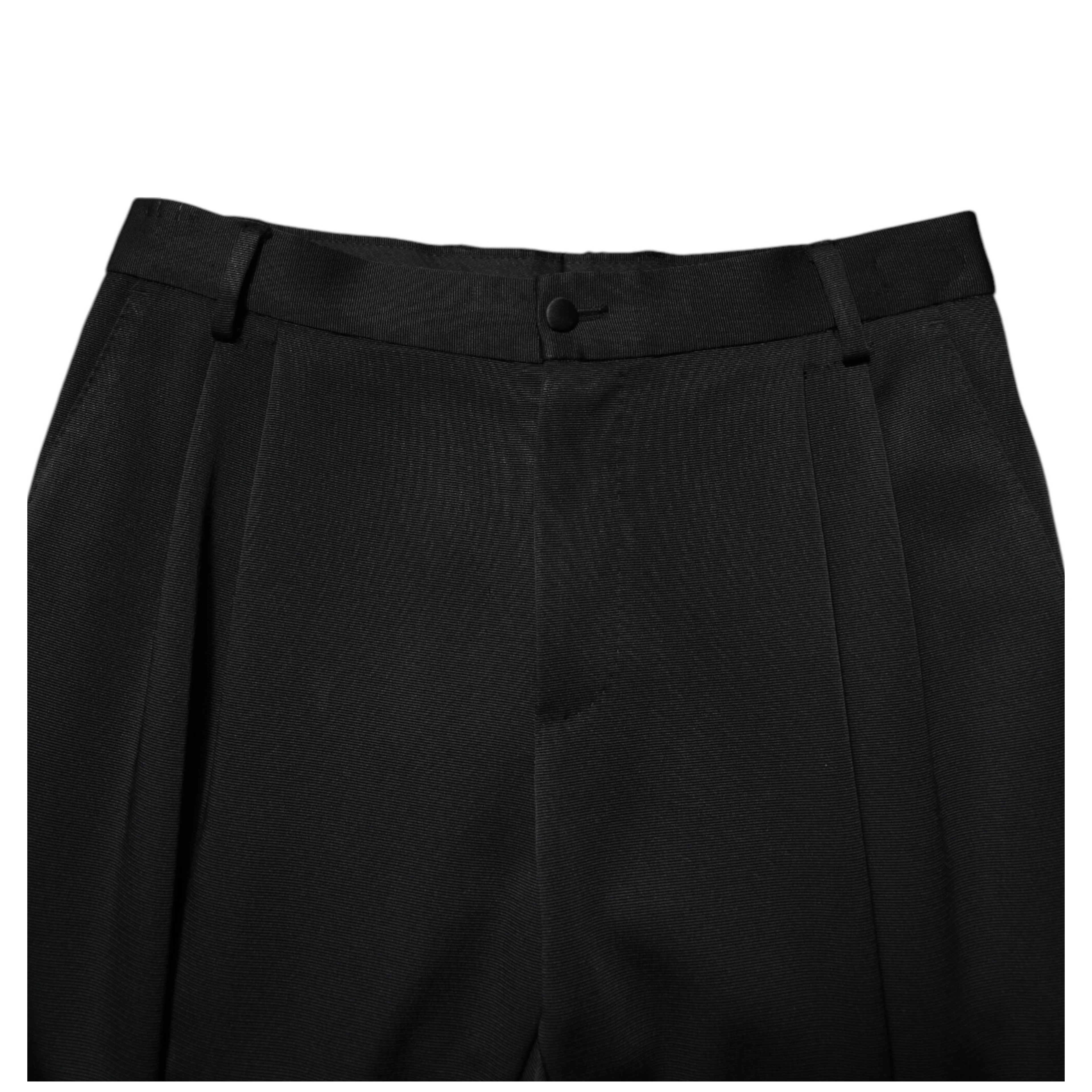 Black Acetate HighWaist Tapered Trouser Pants