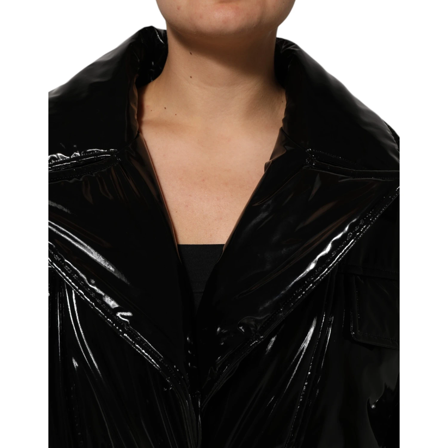 Polyester Black Quilted Puffer Coat  Jacket