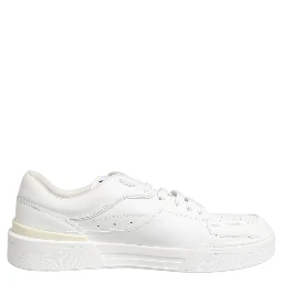 White Miami Leather Low Top Sneakers Shoes