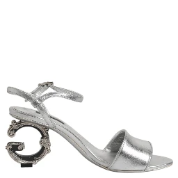 Silver KEIRA Heels Ankle Strap Sandals Shoes