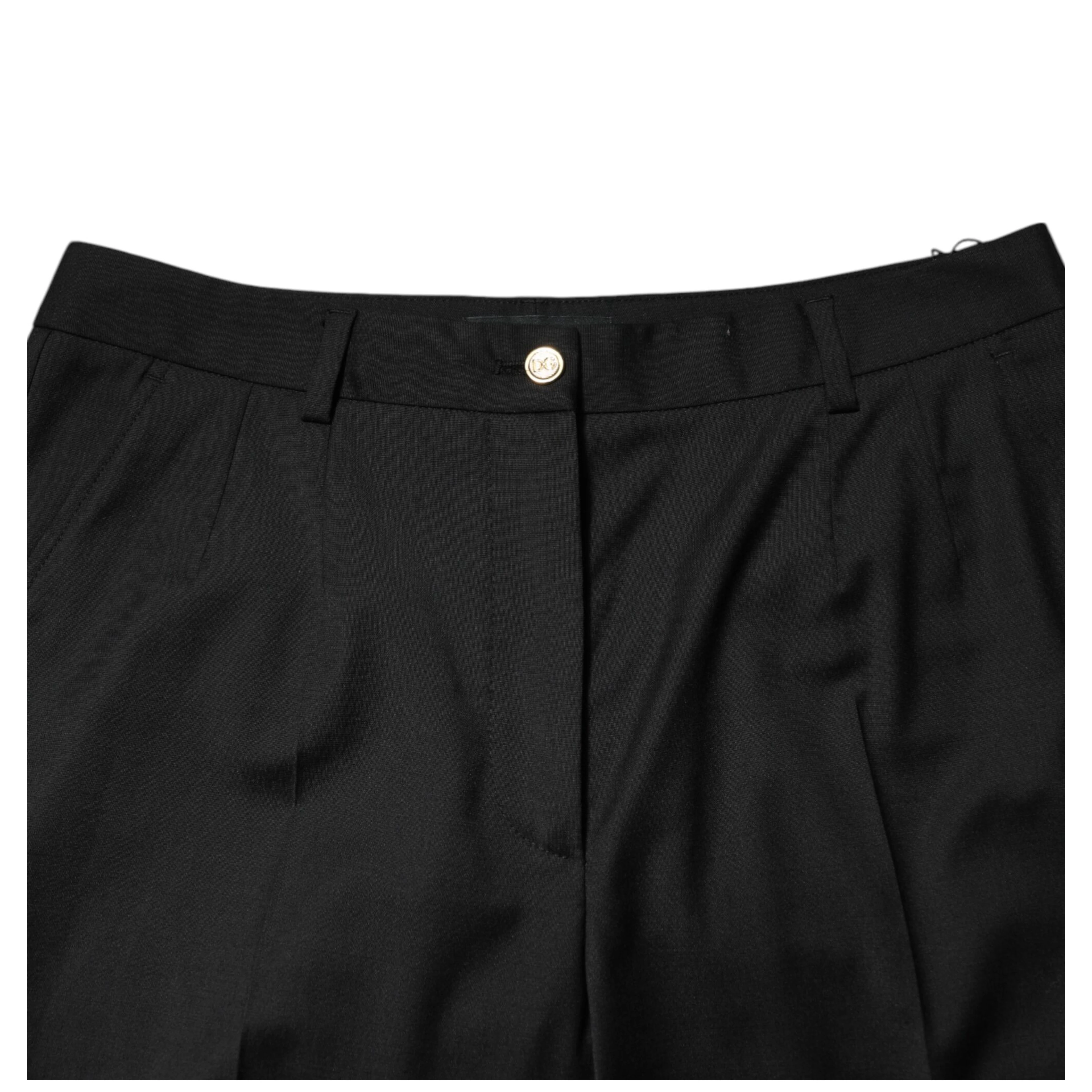 Black Polyester Tapered Women Trouser Pants
