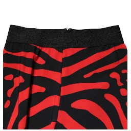 Black Red Nylon Logo Waisted Leggings Pants