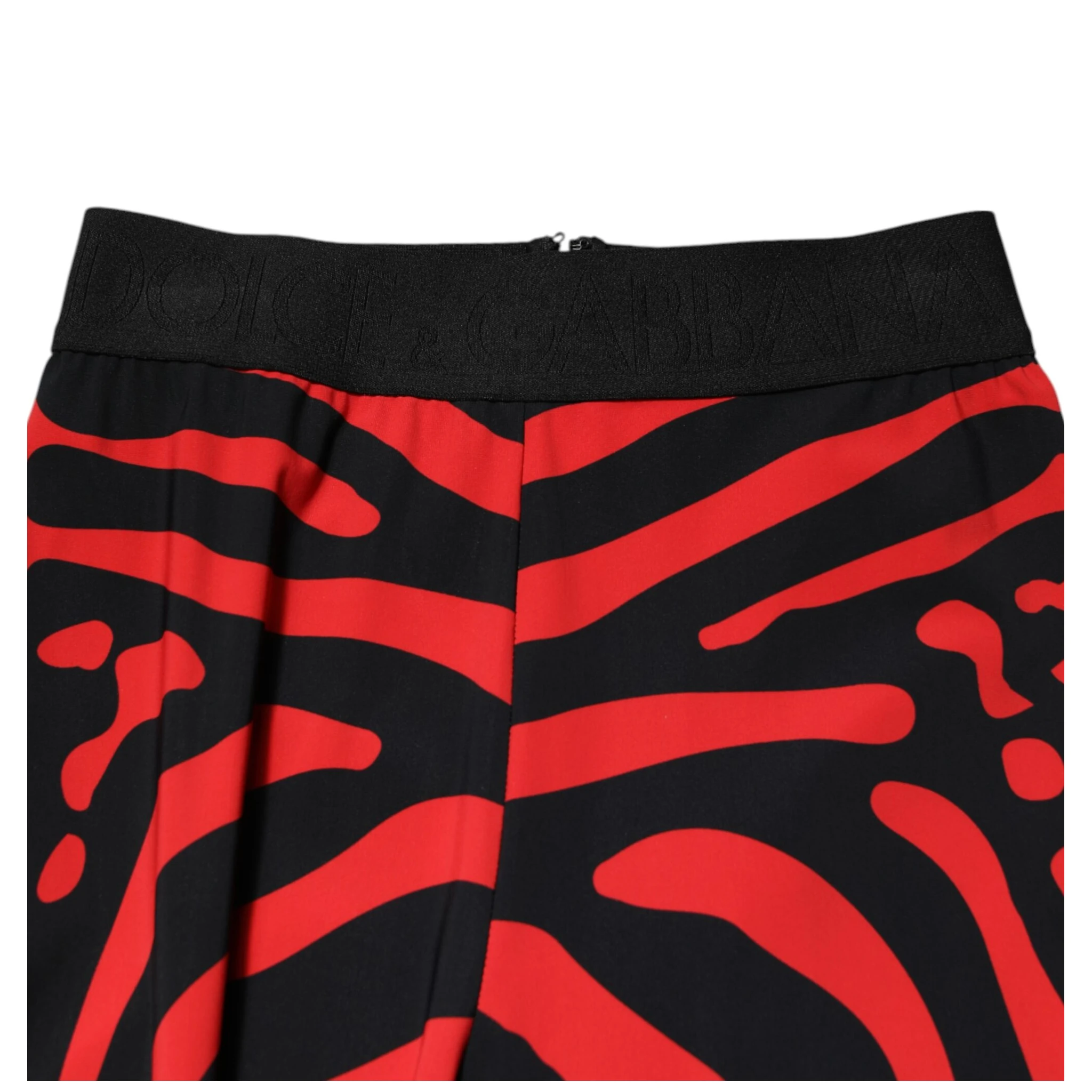 Black Red Nylon Logo Waisted Leggings Pants