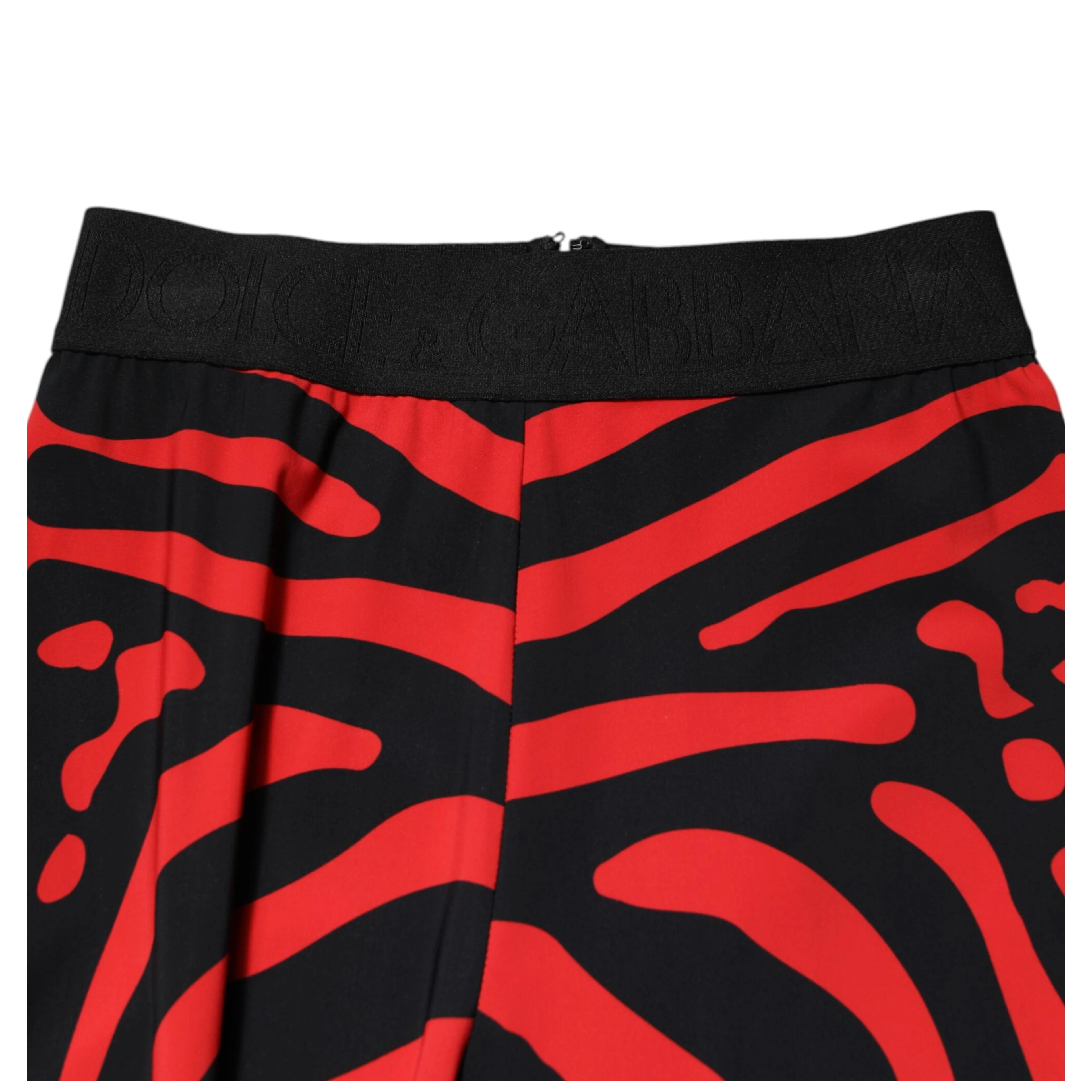 Black Red Nylon Logo Waisted Leggings Pants