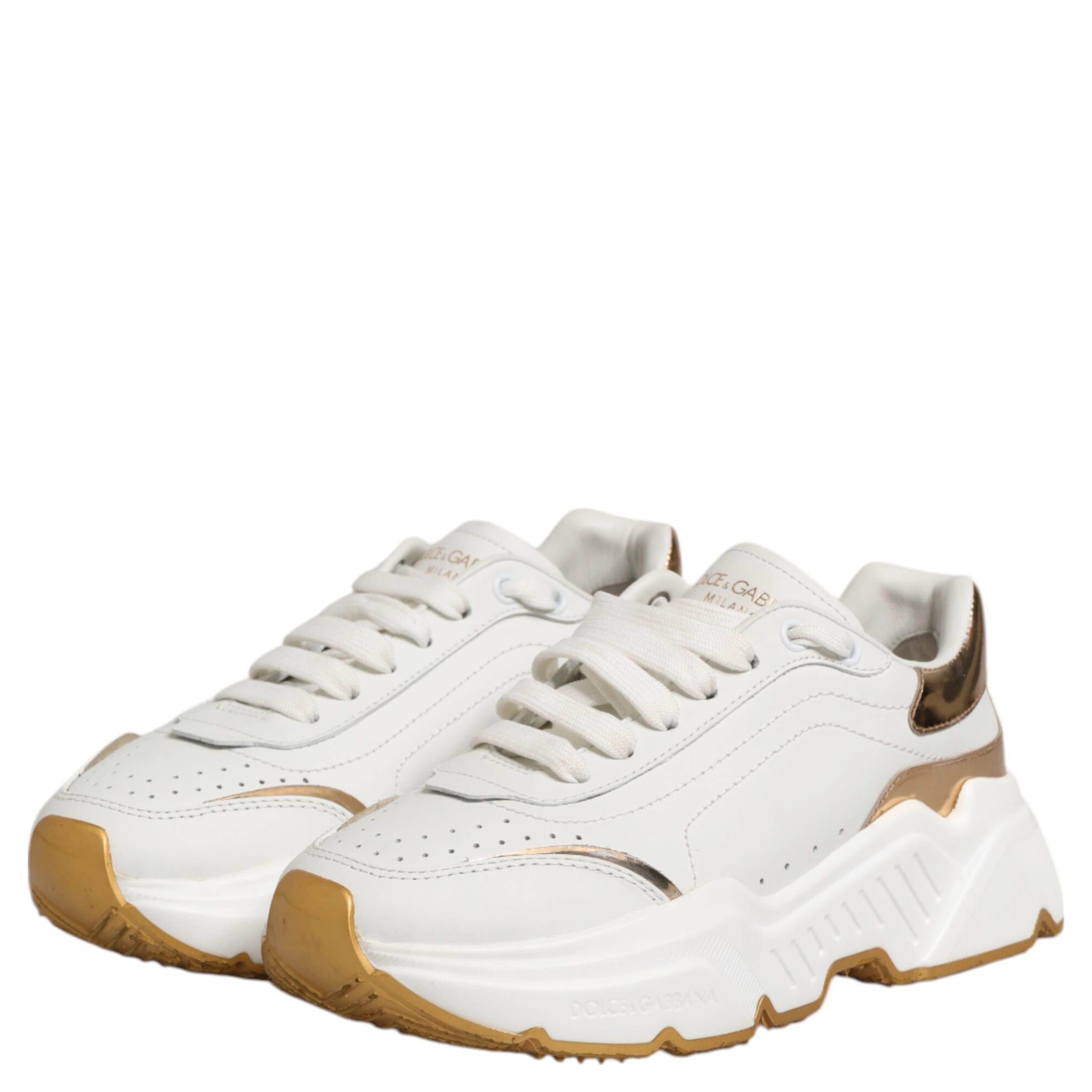White Gold DAYMASTER Leather Sneakers Shoes